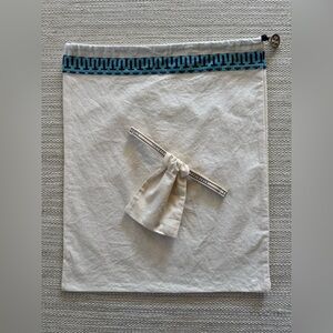 Tory Burch canvas storage dust bag and small jewelry pouch set of 2